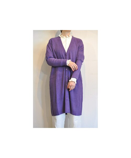 EACH.（イーチ）の「バックレースアップロングカーディガン（カーディガン/ボレロ・レディース・ブラウン/パープル/ブラック・one）」の3枚目の写真