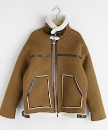 DHOLIC | ベルトムートン調ジャケット(ムートンコート)