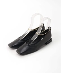 LE TALON | GRISE レザースクエア2WAYフラット(シューズ)