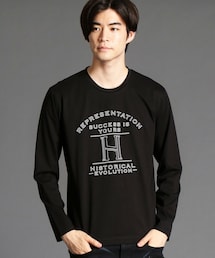 HIDEAWAYS NICOLE | エンボスプリントロングスリーブTシャツ(Tシャツ/カットソー)