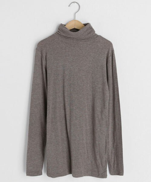 DHOLIC（ディーホリック）の「アンゴラ混タートルネックTシャツ（Tシャツ/カットソー・レディース・ホワイト/ブラウン/ブラック/グレー・FREE）」の4枚目の写真