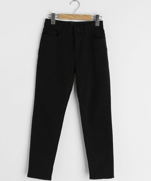 DHOLIC（ディーホリック）の「裏起毛シークレットゴムパンツ（デニムパンツ・レディース・ホワイト/ブラック/ベージュ・S/M/L）」の2枚目の写真