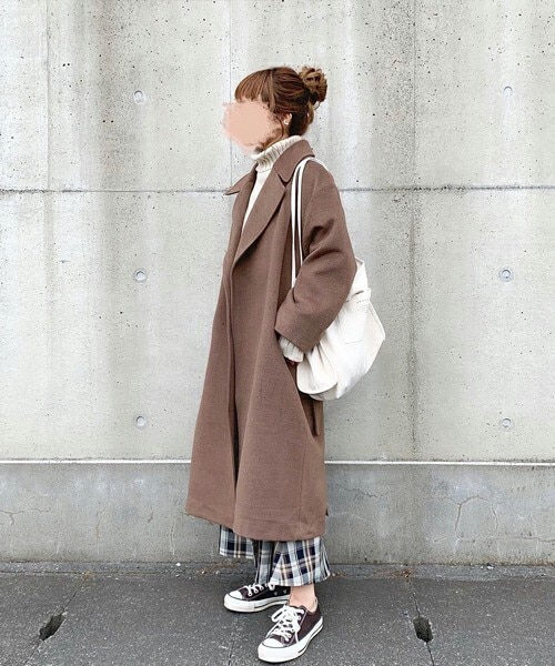 chocomee（チョコミー）の「ロングガウンコート（その他アウター・レディース・ホワイト/ブラウン・FREE）」の2枚目の写真