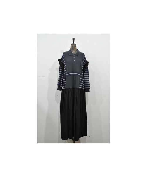 RehersalL（リハーズオール）の「ブロックロンＴワンピース（ワンピース・レディース・ブラック/ブルー/グレー・one）」の2枚目の写真