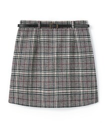 GRL | ベルト付きグレンチェック台形スカート(スカート)