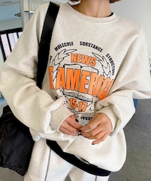 DHOLIC STYLE | [wingsmall] 裏起毛ビッグ英字ロゴプリントスウェット(スウェット)