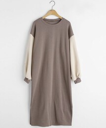 DHOLIC | 裏起毛タックスリーブワンピース(ワンピース)