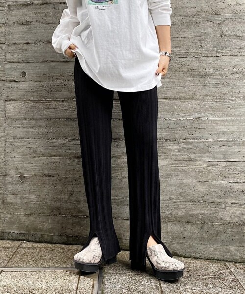 PAGEBOY（ページボーイ）の「【WEB先行予約】プリーツニットパンツ（パンツ・レディース・ブラック/グレージュ/ミントブルー・F）」の5枚目の写真