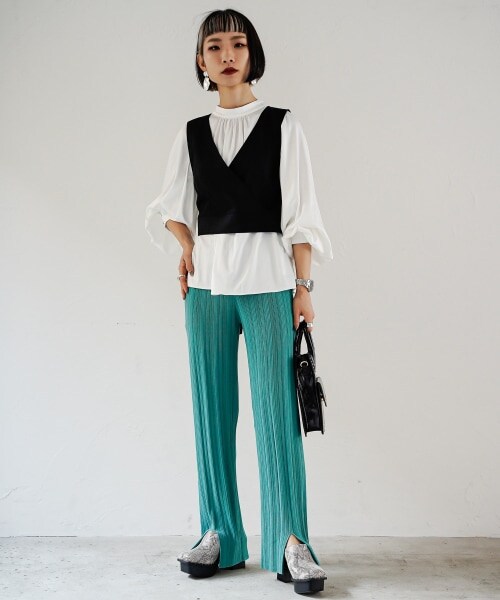 PAGEBOY（ページボーイ）の「【WEB先行予約】プリーツニットパンツ（パンツ・レディース・ブラック/グレージュ/ミントブルー・F）」の17枚目の写真