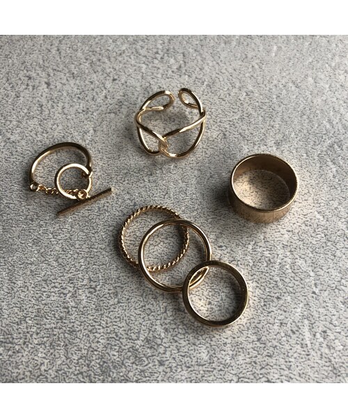 copine（コピン）の「New color!!アソートデザイン！リング6点SET【クリックポスト対象商品】（リング・レディース・その他）」の3枚目の写真