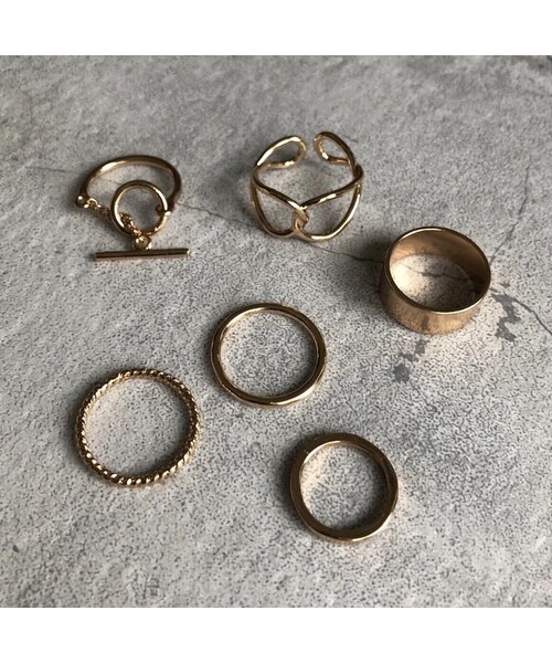 copine（コピン）の「New color!!アソートデザイン！リング6点SET【クリックポスト対象商品】（リング・レディース・その他）」の4枚目の写真