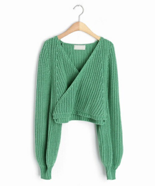 DHOLIC（ディーホリック）の「カシュクールニット（ニット/セーター・レディース・ホワイト/グレー/グリーン/ブラック/ブラウン・ONESIZE）」の5枚目の写真