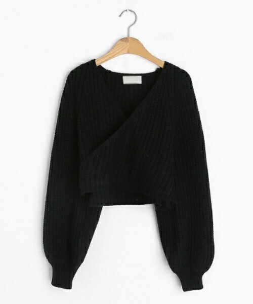 DHOLIC（ディーホリック）の「カシュクールニット（ニット/セーター・レディース・ホワイト/グレー/グリーン/ブラック/ブラウン・ONESIZE）」の2枚目の写真