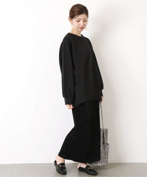 B.C STOCK(ベーセーストック)の「《追加》Wスムース バックシャンプルオーバー◆(トップス・ブラック/フリー/在庫あり)」の4枚目の写真