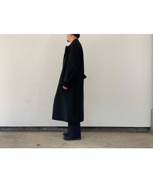 ＷＯＯＬ　ＭＡＸ　ＣＡＮＶＡＳ　ＳＯＵＴＩＥＮ　ＣＯＬＬＡＲ　ＣＯＡＴ AURALEE -Wool Max Canvas Chambray Soutien Collar Coat
