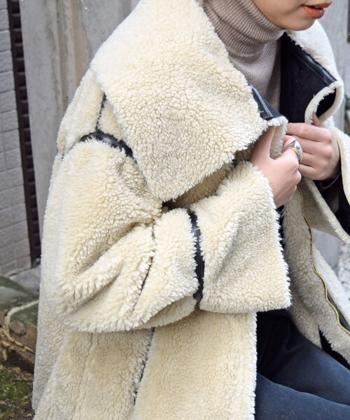 no brand（ノーブランド）の「パイピングボアオーバーJK（ブルゾン・レディース・その他）」の4枚目の写真