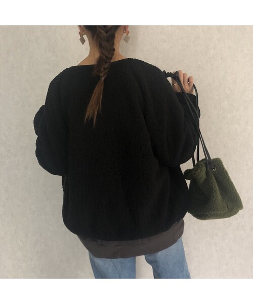 copine（コピン）の「心地いい柔らかな肌触り！ボアノーカラーショートジャケット(2color)（ノーカラージャケット・レディース・その他）」の10枚目の写真