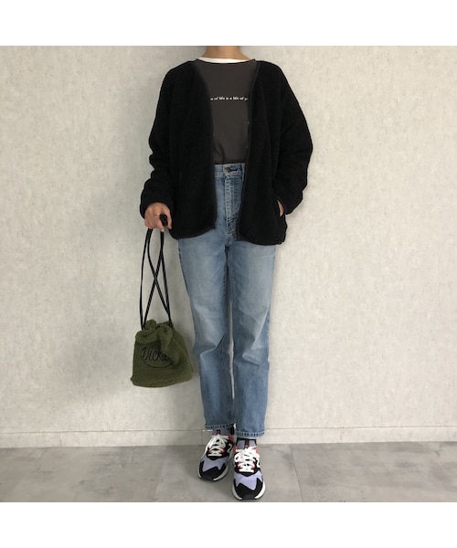 copine（コピン）の「心地いい柔らかな肌触り！ボアノーカラーショートジャケット(2color)（ノーカラージャケット・レディース・その他）」の6枚目の写真