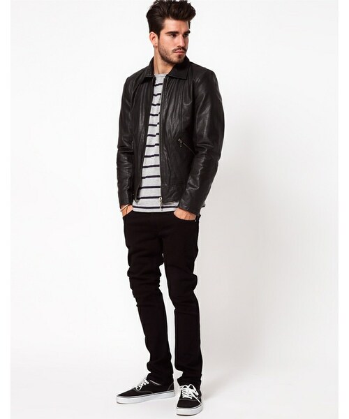 Nude Jeans Co. ブラックライダースジャケット Lサイズ Nudie Jeans（ヌーディージーンズ）の「Nudie Jeans Nudie