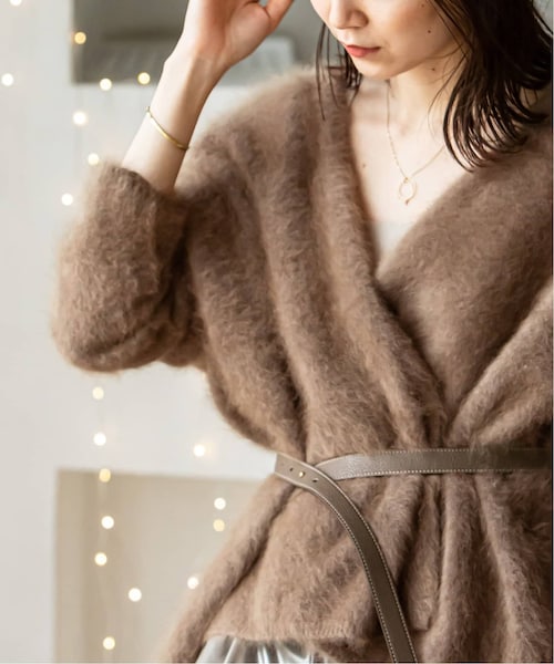 Noble（ノーブル）の「ラクーンニットオーバーカーディガン