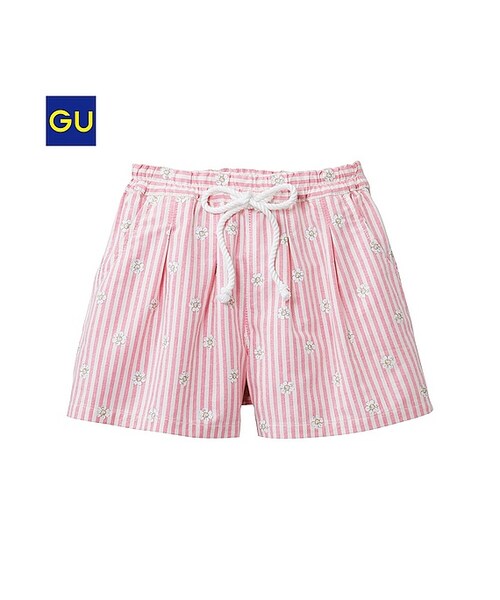 GU（ジーユー）の「（GU）ＧＩＲＬＳストライプショートパンツ（KIDS ⁄ GIRLSボトムス・キッズ・DARK GRAY/BLUE/PINK・110/150/130/120/140）」の3枚目の写真