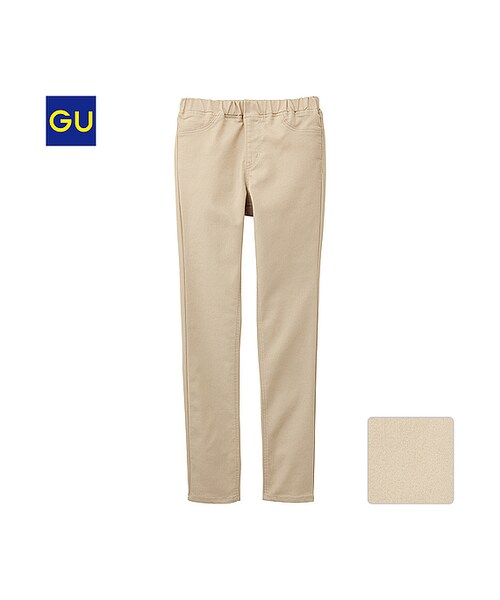 GU(ジーユー)の「(GU)GIRLSカラーレギンスパンツ(KIDS ⁄ GIRLSボトムス・キッズ・BLACK/PINK/BEIGE/GREEN・110/120/130/140/150)」の1枚目の写真