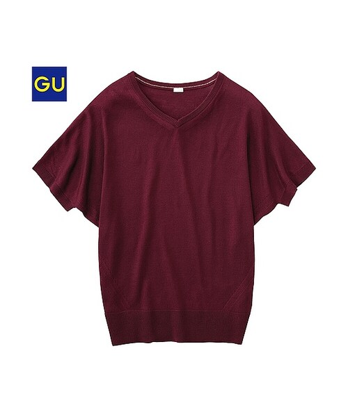 GU（ジーユー）の「（GU）ボリュームニットチュニック（５分袖）Ａ（WOMEN ⁄ ニット・レディース・BLACK/WINE/NAVY/GRAY/NATURAL・S/M/L/XL）」の4枚目の写真