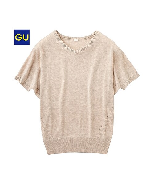 GU（ジーユー）の「（GU）ボリュームニットチュニック（５分袖）Ａ（WOMEN ⁄ ニット・レディース・BLACK/WINE/NAVY/GRAY/NATURAL・S/M/L/XL）」の5枚目の写真
