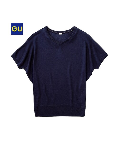 GU（ジーユー）の「（GU）ボリュームニットチュニック（５分袖）Ａ（WOMEN ⁄ ニット・レディース・BLACK/WINE/NAVY/GRAY/NATURAL・S/M/L/XL）」の3枚目の写真