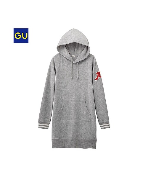 GU（ジーユー）の「（GU）フーディスウェットワンピース（長袖）（WOMEN ⁄ ワンピース・レディース・BLACK/GRAY/NATURAL・XL/M/S/L）」の2枚目の写真