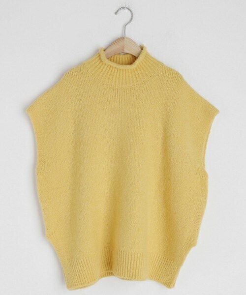 DHOLIC（ディーホリック）の「ロールハイネックベスト（ベスト・レディース・クリーム/イエロー/ベージュ/ピンク・ONESIZE）」の3枚目の写真