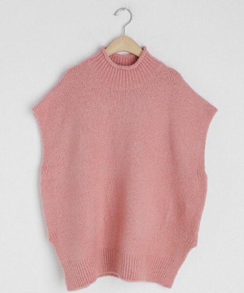 DHOLIC（ディーホリック）の「ロールハイネックベスト（ベスト・レディース・クリーム/イエロー/ベージュ/ピンク・ONESIZE）」の4枚目の写真