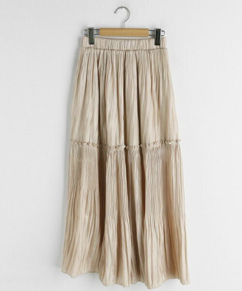 DHOLIC(ディーホリック)の「グロッシープリーツスカート(スカート・レディース・ブラウン/ブラック/ベージュ・FREE)」の3枚目の写真