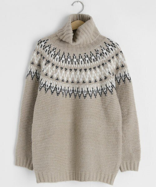 DHOLIC（ディーホリック）の「ノルディックタートルニット（ニット/セーター・レディース・ホワイト/ベージュ・FREE）」の2枚目の写真