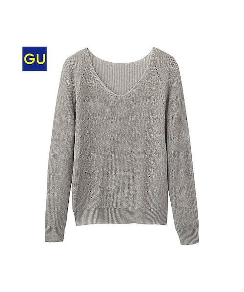 GU(ジーユー)の「(GU)コンパクトセーター(長袖)(WOMEN ⁄ ニット・レディース・BLUE/OFF WHITE/WINE/GRAY/BLACK・L/XL/S/M)」の4枚目の写真