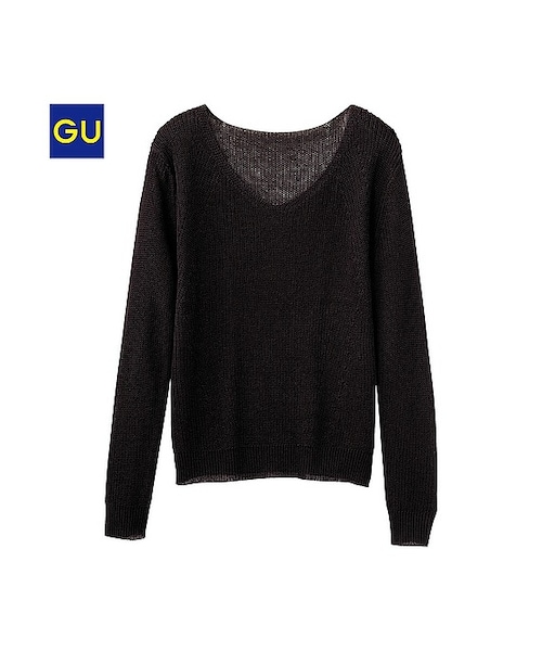 GU(ジーユー)の「(GU)コンパクトセーター(長袖)(WOMEN ⁄ ニット・レディース・BLUE/OFF WHITE/WINE/GRAY/BLACK・L/XL/S/M)」の3枚目の写真