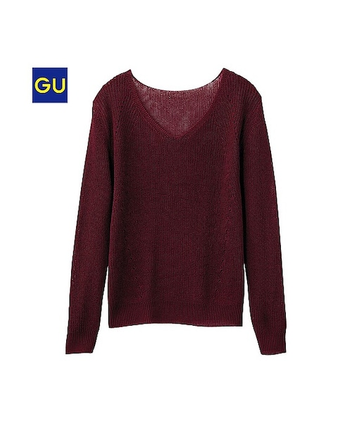 GU(ジーユー)の「(GU)コンパクトセーター(長袖)(WOMEN ⁄ ニット・レディース・BLUE/OFF WHITE/WINE/GRAY/BLACK・L/XL/S/M)」の5枚目の写真