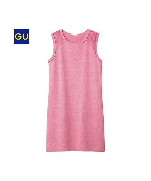 GU（ジーユー）の「（GU）スウェットワンピース（ノースリーブ）（WOMEN ⁄ ワンピース・チュニック・レディース・OFF WHITE/PINK/BLACK・S/XL/L/M）」の3枚目の写真