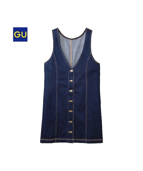 GU(ジーユー)の「(GU)ジャンドレ(デニム)(WOMEN ⁄ ワンピース・レディース・BLUE/NAVY・L/S/XL/M)」の2枚目の写真