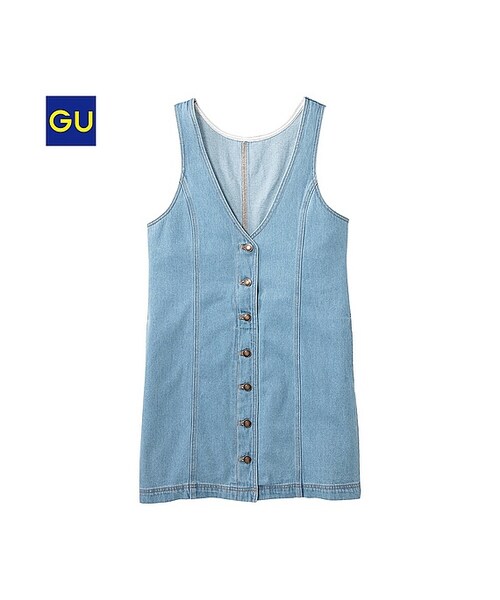 GU(ジーユー)の「(GU)ジャンドレ(デニム)(WOMEN ⁄ ワンピース・レディース・BLUE/NAVY・L/S/XL/M)」の1枚目の写真