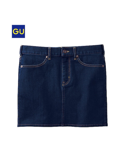 GU（ジーユー）の「（GU）デニムミニスカートＡ（WOMEN ⁄ スカート・レディース・NAVY/BLUE・L/M/S/XL）」の2枚目の写真