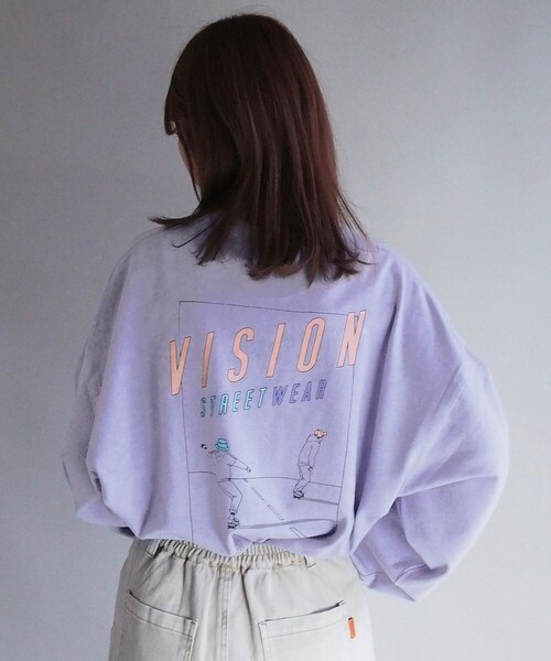179/WG（イチナナキュウダブルジー）の「VISION スケータープリンロングスリーブTシャツ（Tシャツ/カットソー・レディース・ブラウン/ホワイト/ブラック/パープル・F）」の4枚目の写真