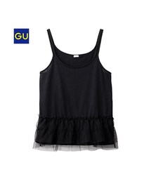 GU | （GU）チュールコンビタンクトップ(トップス)