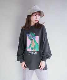 179/WG | VISION　恐竜プリントロングスリーブTシャツ(Tシャツ/カットソー)