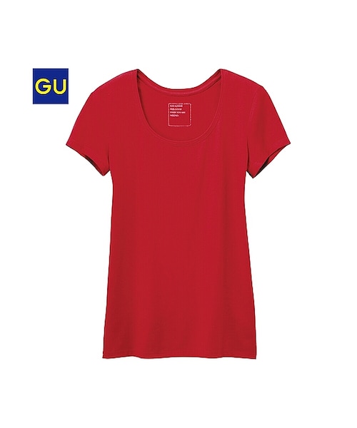 GU（ジーユー）の「（GU）クルーネックＴ（半袖）Ａ（WOMEN ⁄ カットソー（Ｔシャツ）・レディース・GREEN/NAVY/DARK GRAY/BLACK/BLUE/RED/WINE/OFF WHITE・S/XL/M/L）」の7枚目の写真