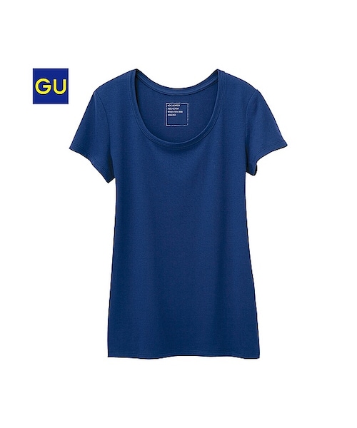 GU（ジーユー）の「（GU）クルーネックＴ（半袖）Ａ（WOMEN ⁄ カットソー（Ｔシャツ）・レディース・GREEN/NAVY/DARK GRAY/BLACK/BLUE/RED/WINE/OFF WHITE・S/XL/M/L）」の5枚目の写真