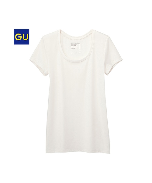 GU（ジーユー）の「（GU）クルーネックＴ（半袖）Ａ（WOMEN ⁄ カットソー（Ｔシャツ）・レディース・GREEN/NAVY/DARK GRAY/BLACK/BLUE/RED/WINE/OFF WHITE・S/XL/M/L）」の2枚目の写真