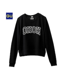 GU | （GU）クロップドロゴスウェット（長袖）(トップス)