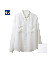 GU | （GU）シースルーブラウス（長袖）(トップス)