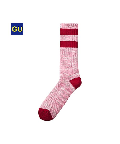 GU（ジーユー）の「（GU）ブーツソックスＤ（WOMEN ⁄ ソックス・レディース・OFF WHITE/BLUE/GREEN/DARK GRAY/RED・-）」の5枚目の写真